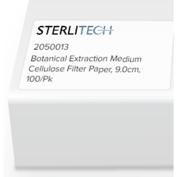 Sterlitech Botanical Extraction Medium Cellulose Filter Paper, 9.0cm, PK100 2050013